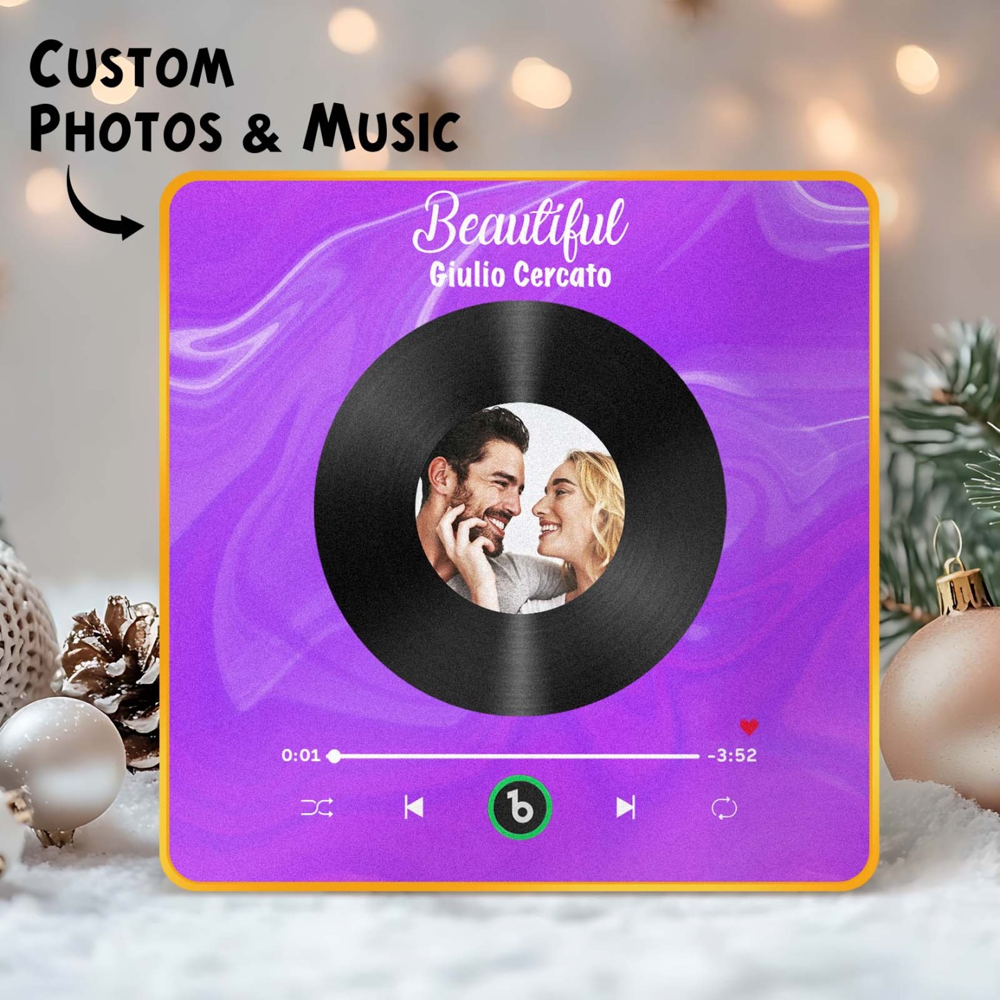 New 4.0 Upgrade Custom Music Fridge Magnet Colorful Frame Album Fridge Magnet Can Play Songs Gift for Couple