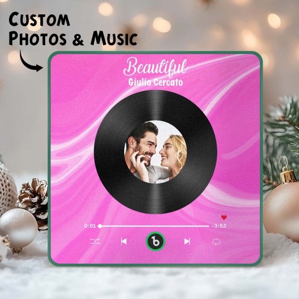 New 4.0 Upgrade Custom Music Fridge Magnet Colorful Frame Album Fridge Magnet Can Play Songs Gift for Couple