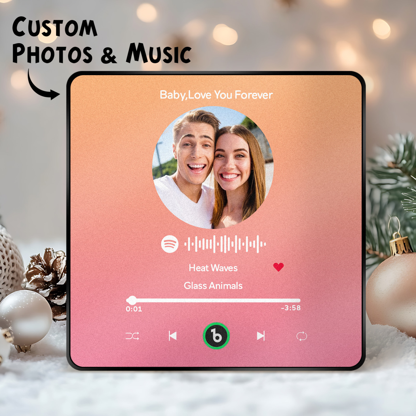 New 4.0 Upgrade Custom Music Fridge Magnet Colorful Frame Album Fridge Magnet Can Play Songs Gift for Couple