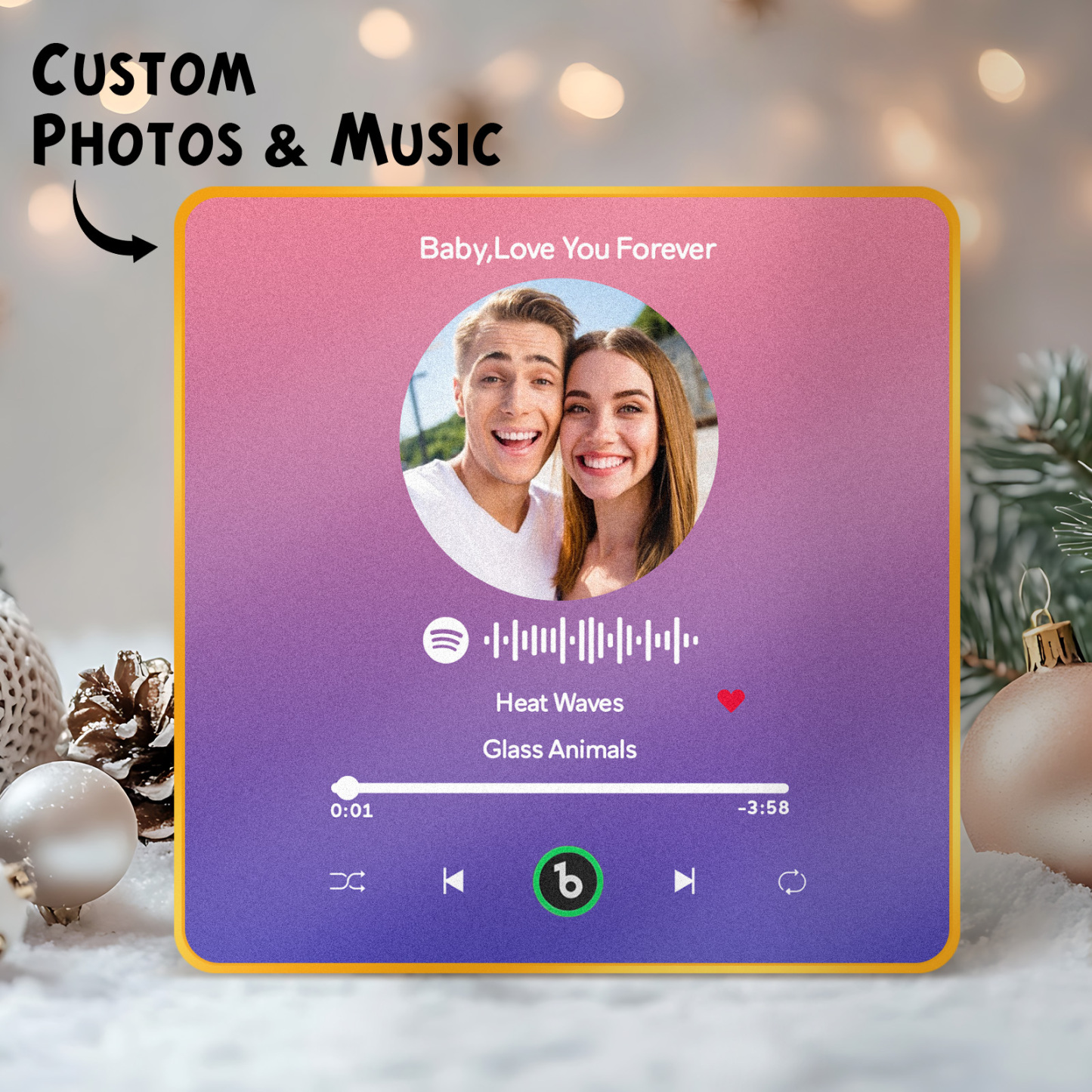 New 4.0 Upgrade Custom Music Fridge Magnet Colorful Frame Album Fridge Magnet Can Play Songs Gift for Couple