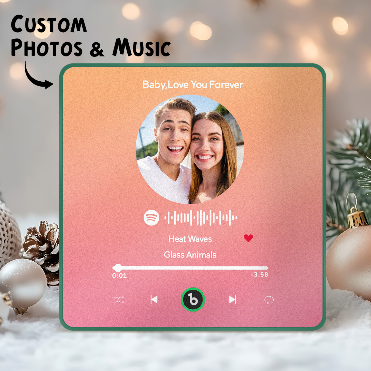New 4.0 Upgrade Custom Music Fridge Magnet Colorful Frame Album Fridge Magnet Can Play Songs Gift for Couple