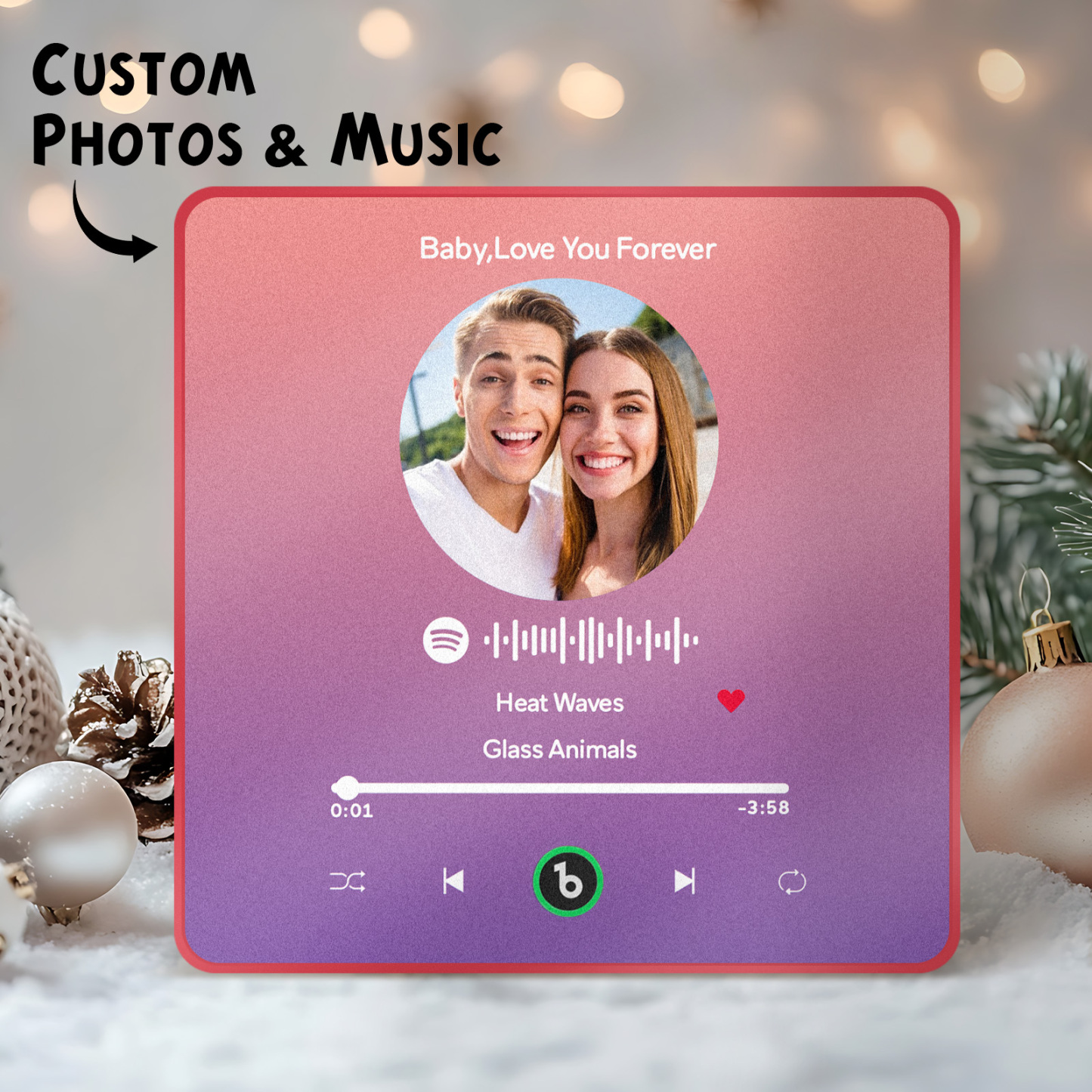 New 4.0 Upgrade Custom Music Fridge Magnet Colorful Frame Album Fridge Magnet Can Play Songs Gift for Couple