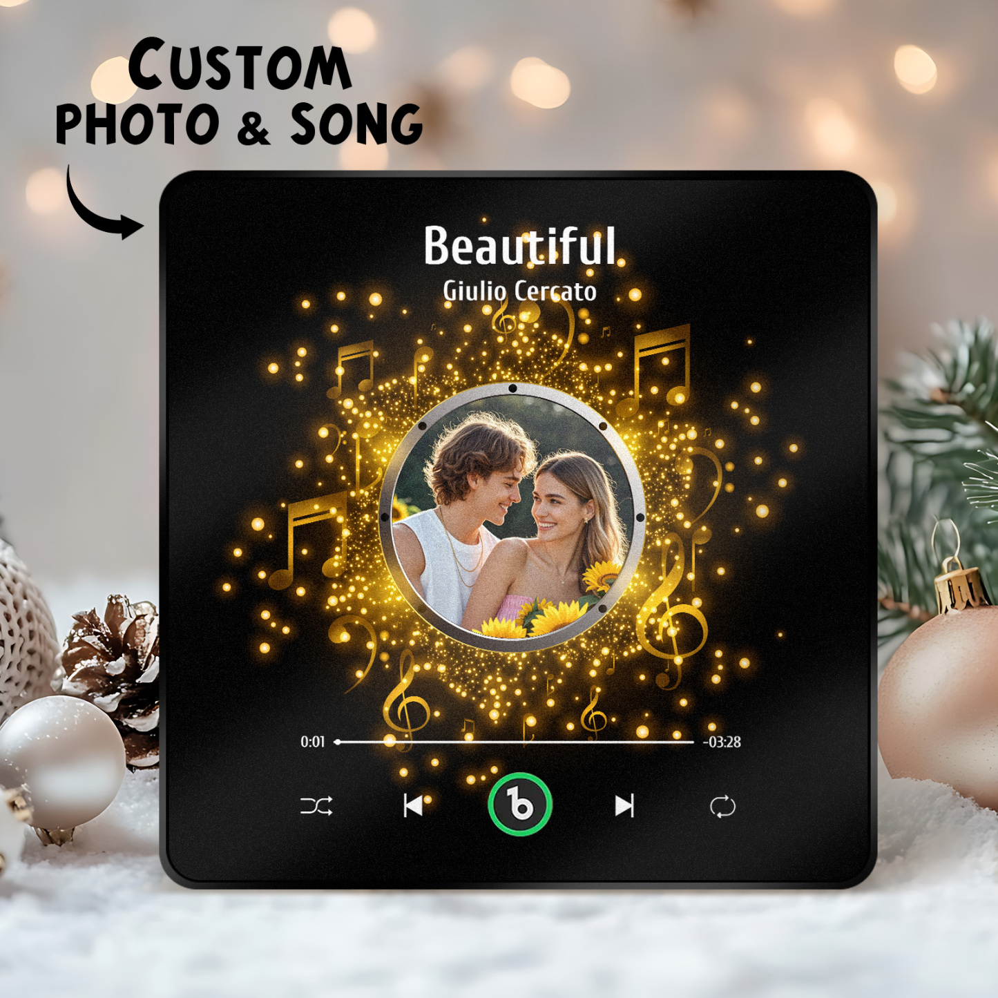 New 4.0 Upgrade Custom Music Fridge Magnet Colorful Frame Album Fridge Magnet Can Play Songs Gift for Couple