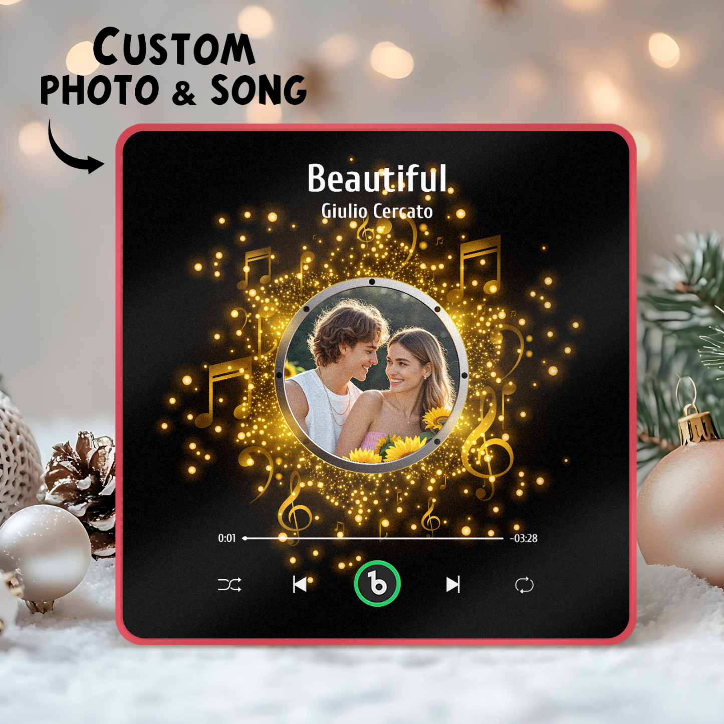 New 4.0 Upgrade Custom Music Fridge Magnet Colorful Frame Album Fridge Magnet Can Play Songs Gift for Couple