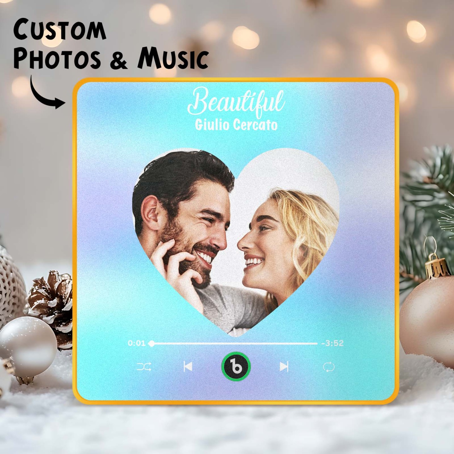 New 4.0 Upgrade Custom Music Fridge Magnet Colorful Frame Album Fridge Magnet Can Play Songs Gift for Couple