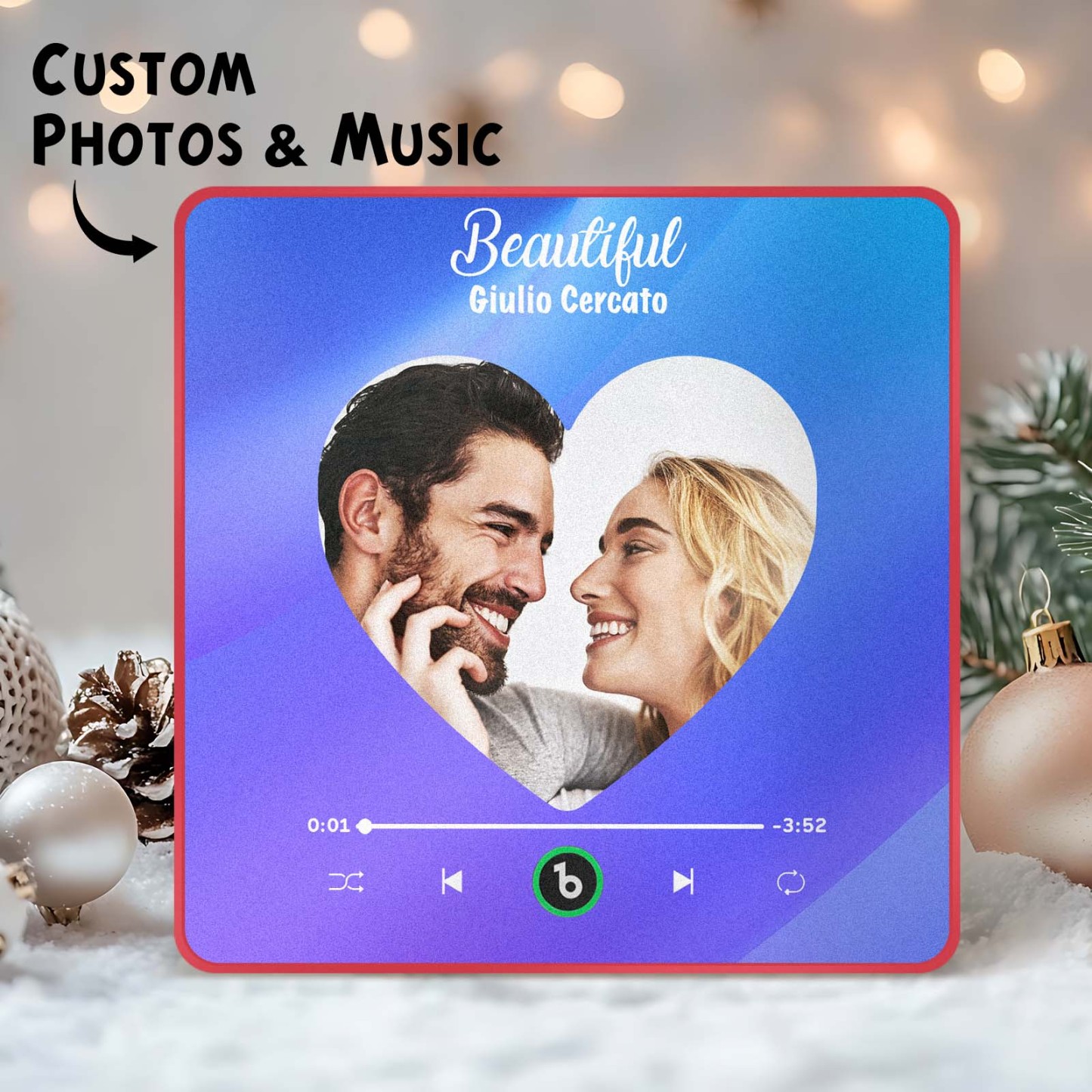 New 4.0 Upgrade Custom Music Fridge Magnet Colorful Frame Album Fridge Magnet Can Play Songs Gift for Couple