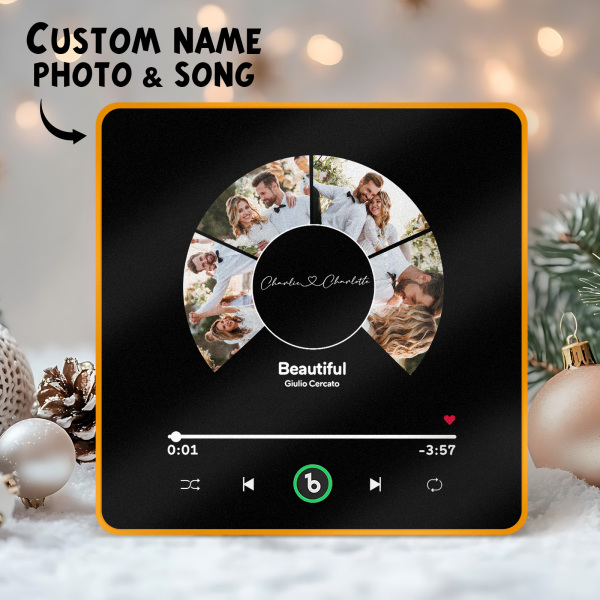 New 4.0 Upgrade Custom Music Fridge Magnet Colorful Frame Album Fridge Magnet Can Play Songs Gift for Couple