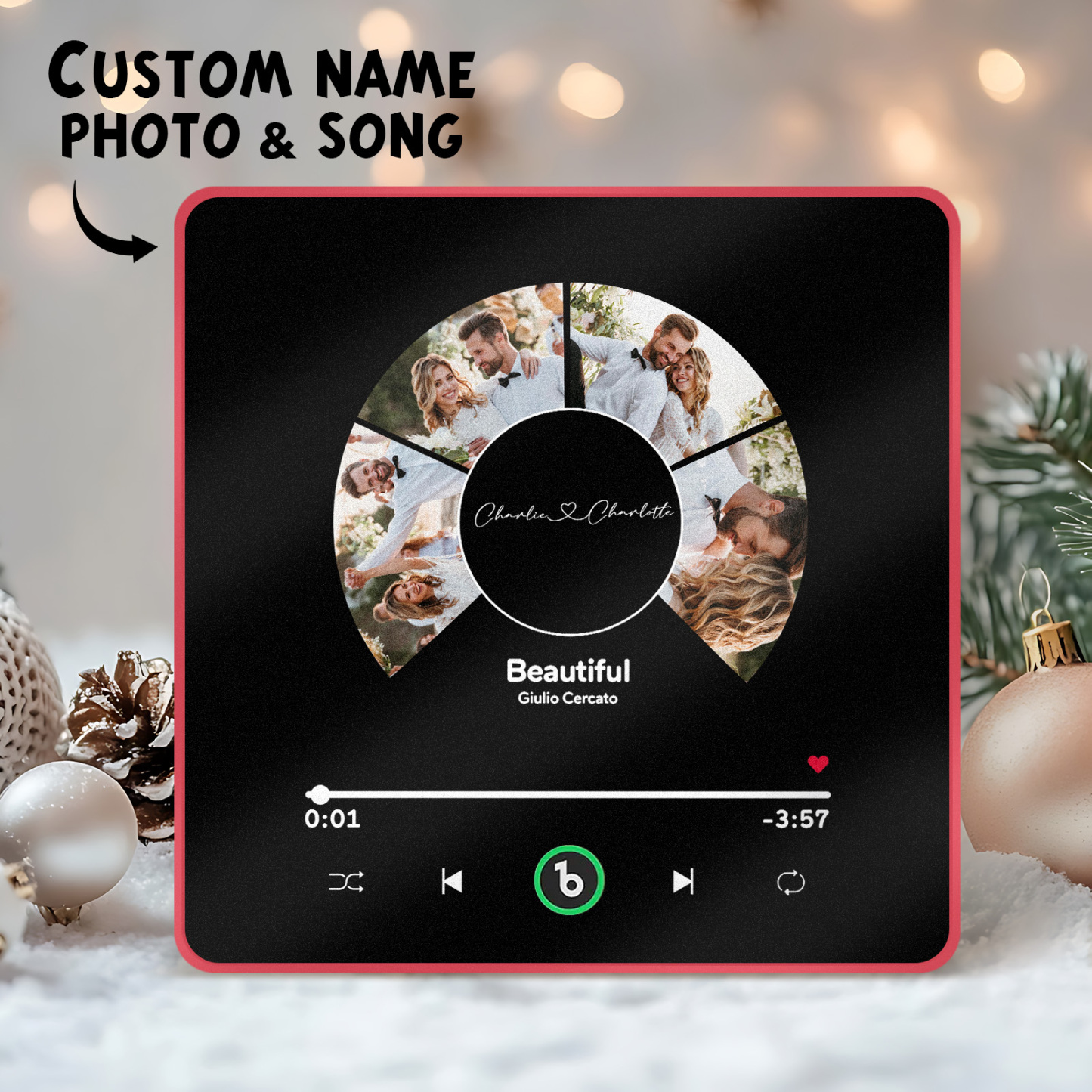 New 4.0 Upgrade Custom Music Fridge Magnet Colorful Frame Album Fridge Magnet Can Play Songs Gift for Couple