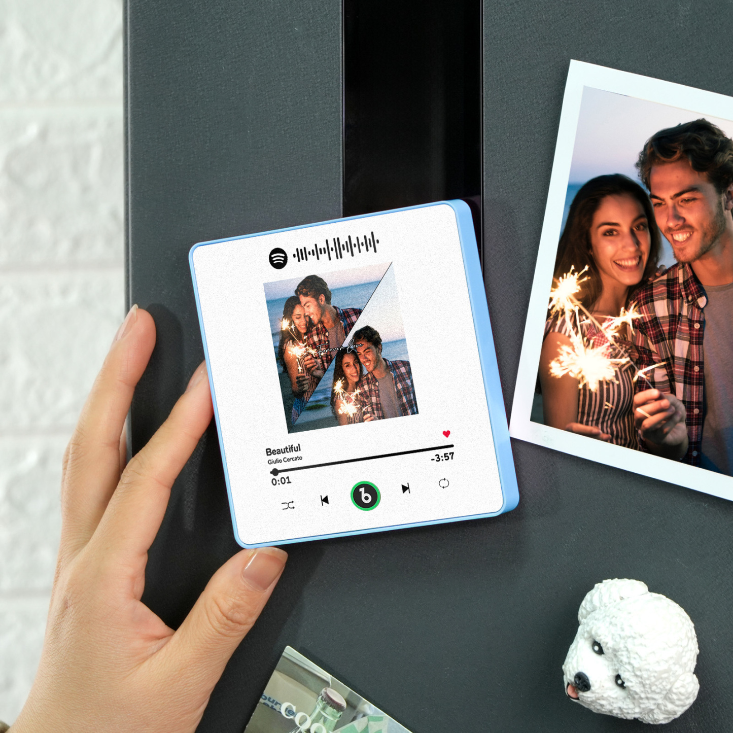 New 4.0 Upgrade Custom Music Fridge Magnet Colorful Frame Album Fridge Magnet Can Play Songs Gift for Couple