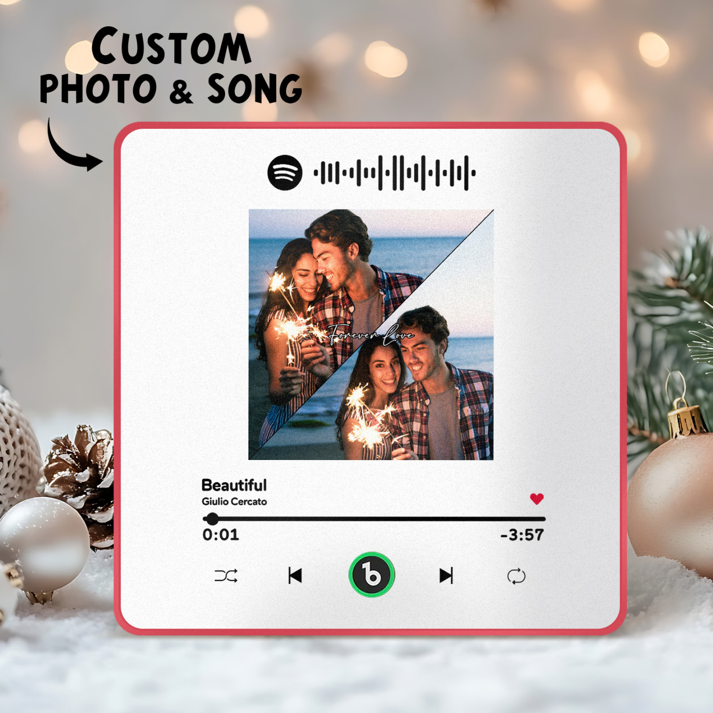 New 4.0 Upgrade Custom Music Fridge Magnet Colorful Frame Album Fridge Magnet Can Play Songs Gift for Couple