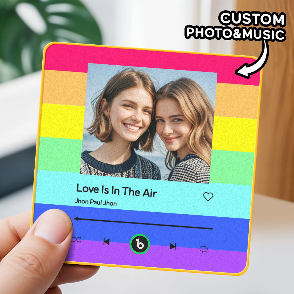 Personalized LGBT Music Fridge Magnet Christmas Gift for Lover Custom LGBT Music Magnets Can Play Songs
