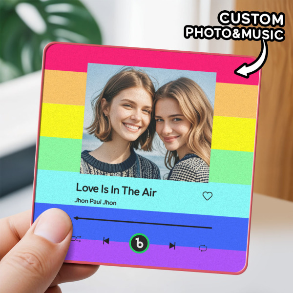 Personalized LGBT Music Fridge Magnet Christmas Gift for Lover Custom LGBT Music Magnets Can Play Songs