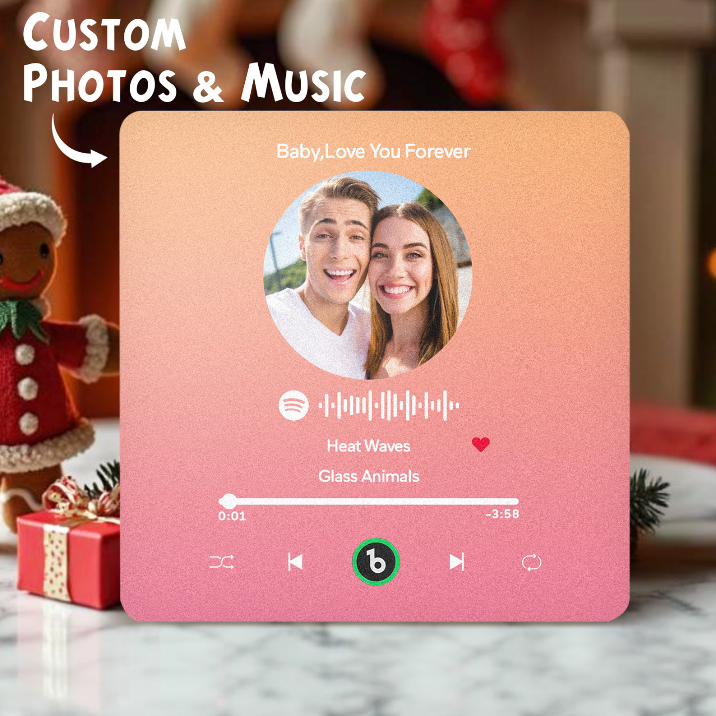 New 4.0 Upgrade Custom Music Fridge Magnet Colorful Frame Album Fridge Magnet Can Play Songs Gift for Couple