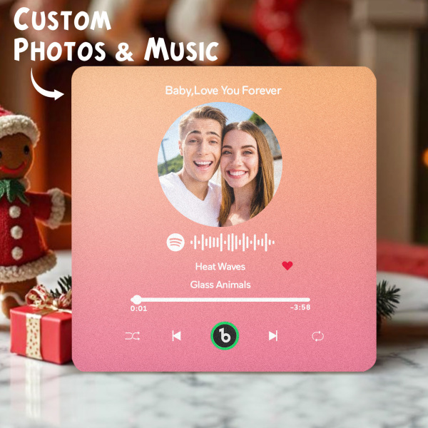 New 4.0 Upgrade Custom Music Fridge Magnet Colorful Frame Album Fridge Magnet Can Play Songs Gift for Couple
