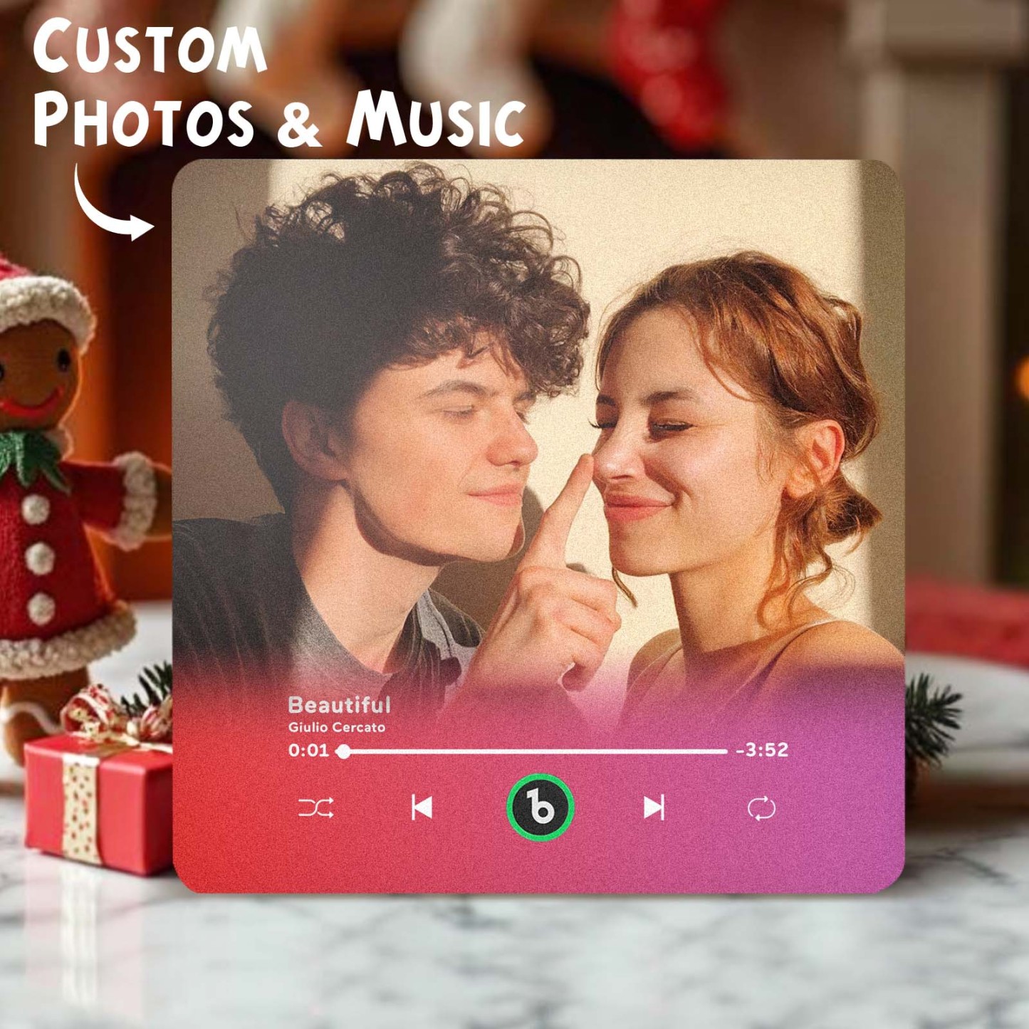 New 4.0 Upgrade Custom Music Fridge Magnet Colorful Frame Album Fridge Magnet Can Play Songs Gift for Couple