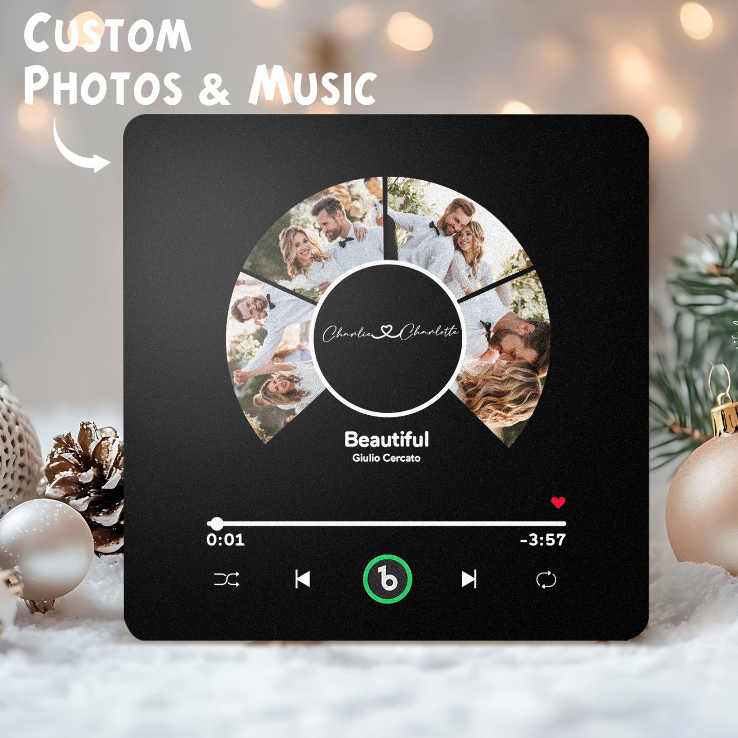 New 4.0 Upgrade Custom Music Fridge Magnet Colorful Frame Album Fridge Magnet Can Play Songs Gift for Couple