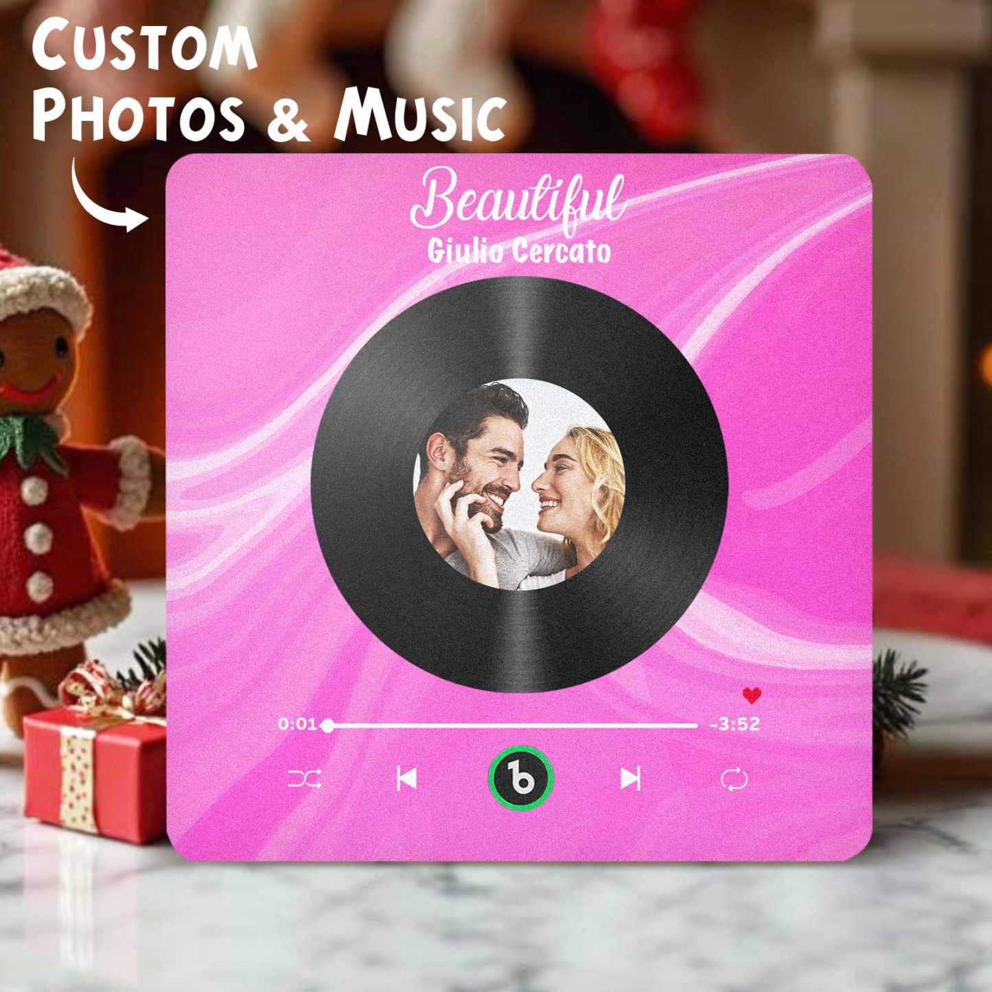 New 4.0 Upgrade Custom Music Fridge Magnet Colorful Frame Album Fridge Magnet Can Play Songs Gift for Couple