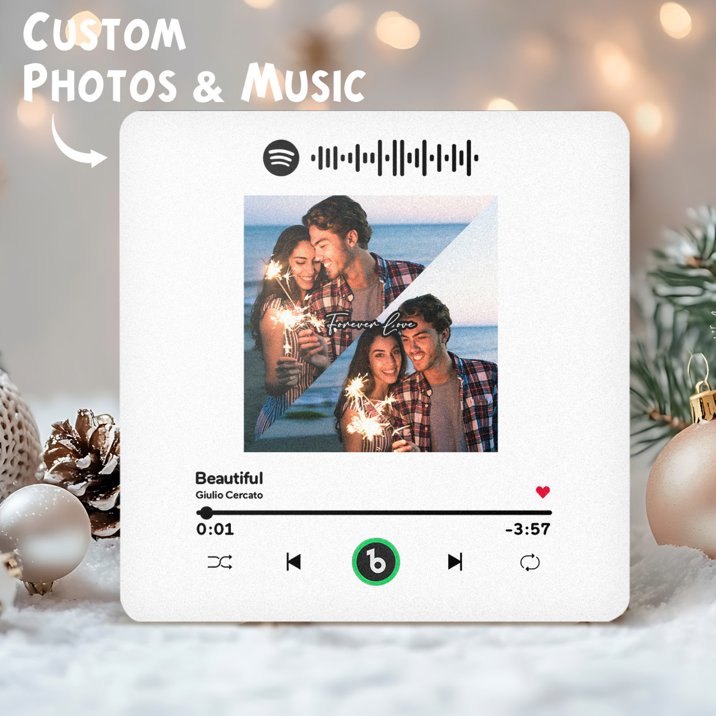 New 4.0 Upgrade Custom Music Fridge Magnet Colorful Frame Album Fridge Magnet Can Play Songs Gift for Couple