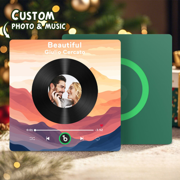 New 4.0 Upgrade Custom Music Fridge Magnet Colorful Frame Album Fridge Magnet Can Play Songs Gift for Couple