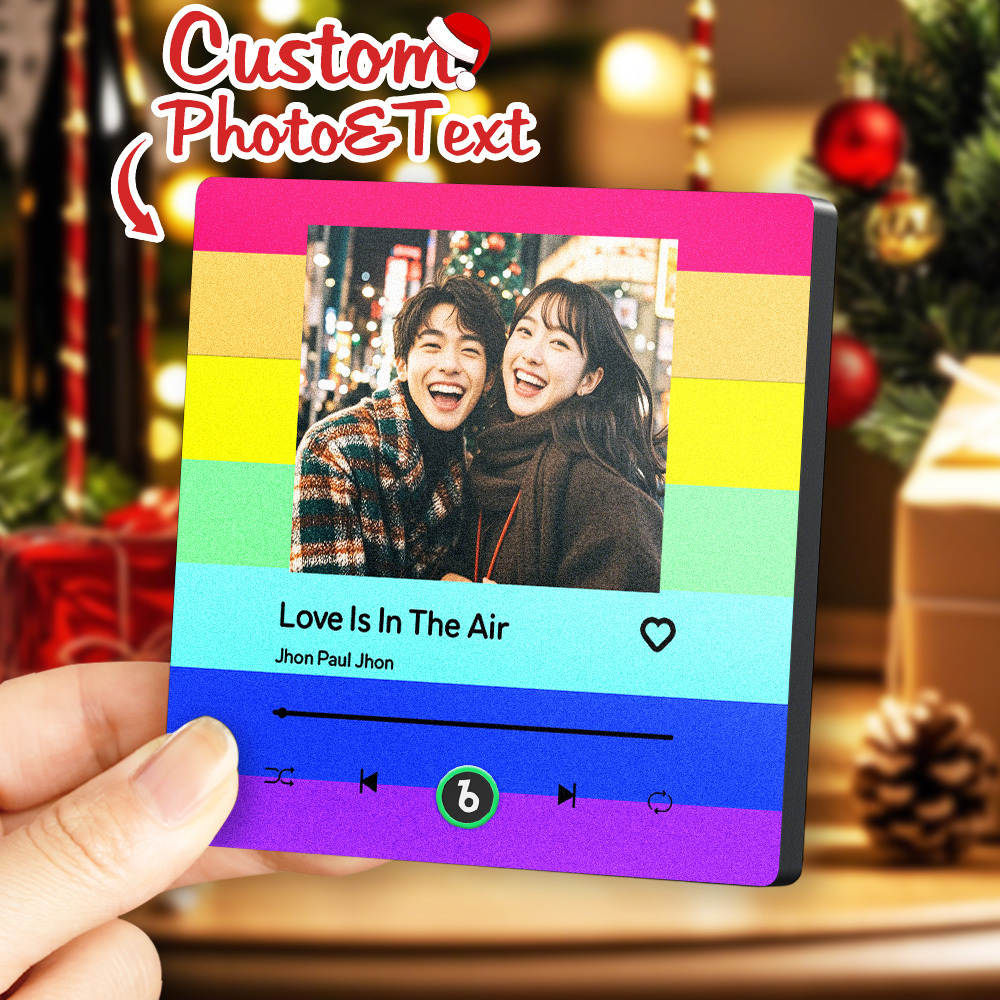 Personalized LGBT Music Fridge Magnet Christmas Gift for Lover Custom LGBT Music Magnets Can Play Songs