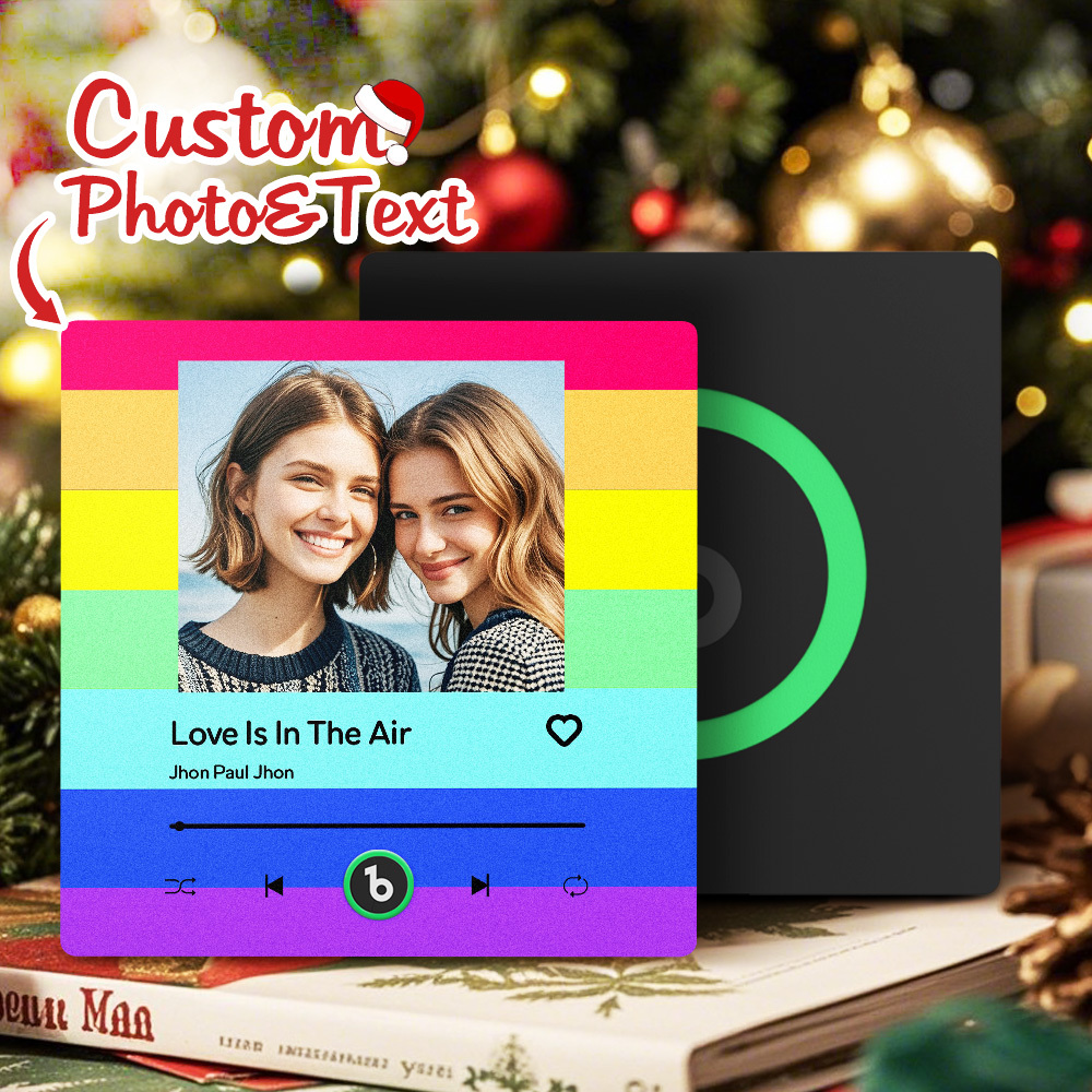 Personalized LGBT Music Fridge Magnet Christmas Gift for Lover Custom LGBT Music Magnets Can Play Songs