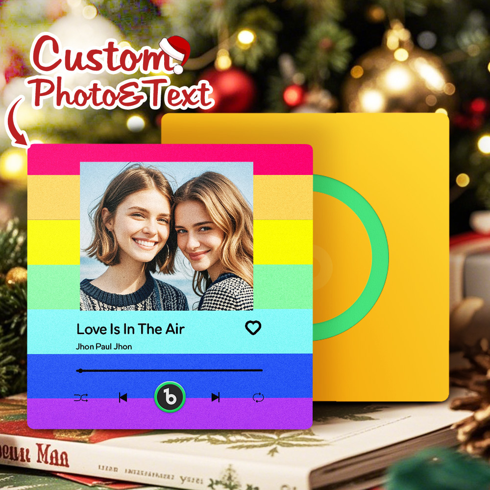 Personalized LGBT Music Fridge Magnet Christmas Gift for Lover Custom LGBT Music Magnets Can Play Songs