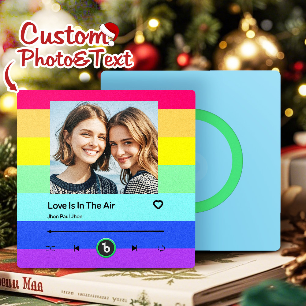 Personalized LGBT Music Fridge Magnet Christmas Gift for Lover Custom LGBT Music Magnets Can Play Songs