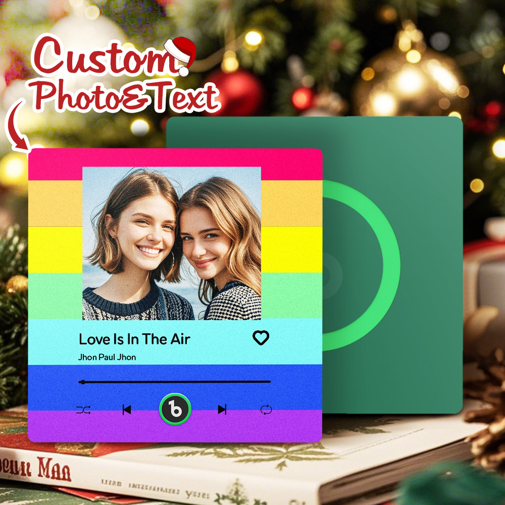 Personalized LGBT Music Fridge Magnet Christmas Gift for Lover Custom LGBT Music Magnets Can Play Songs