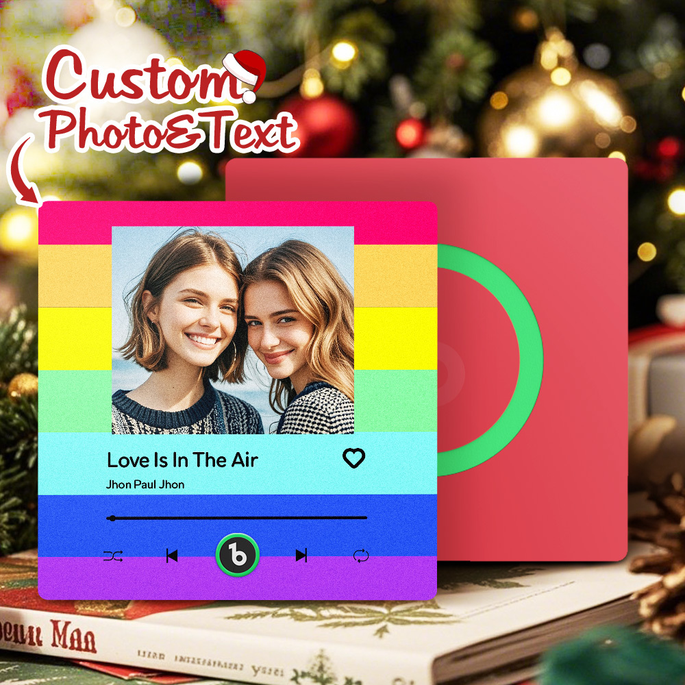 Personalized LGBT Music Fridge Magnet Christmas Gift for Lover Custom LGBT Music Magnets Can Play Songs