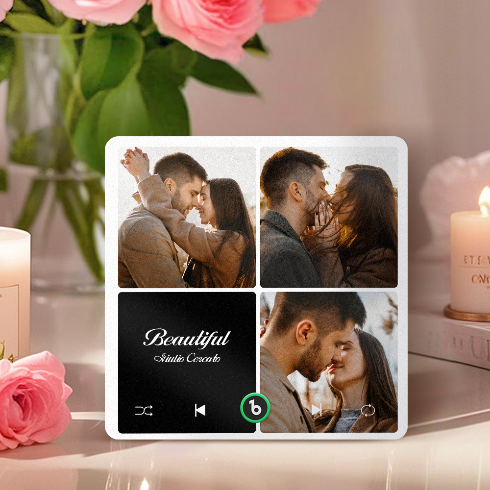 Custom Music Fridge Magnets Valentine's Day Gifts Custom Music Fridge Magnet Colorful Frame Album Fridge Magnet Can Play Songs Gift for Couple