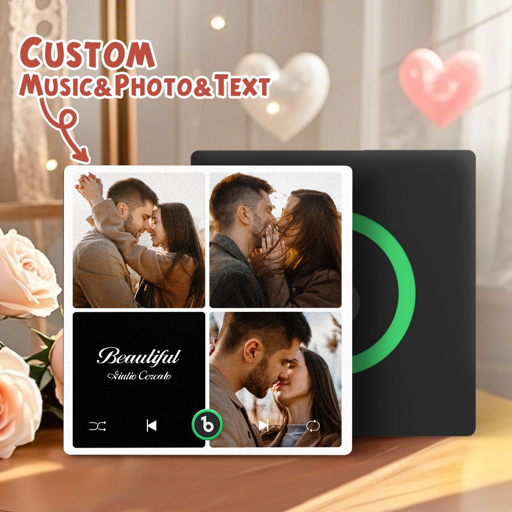 Custom Music Fridge Magnets Valentine's Day Gifts Custom Music Fridge Magnet Colorful Frame Album Fridge Magnet Can Play Songs Gift for Couple