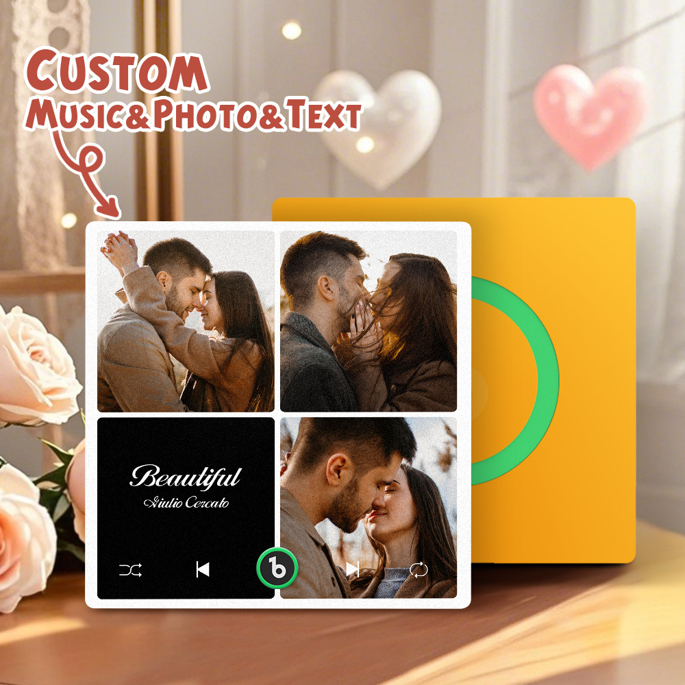 Custom Music Fridge Magnets Valentine's Day Gifts Custom Music Fridge Magnet Colorful Frame Album Fridge Magnet Can Play Songs Gift for Couple
