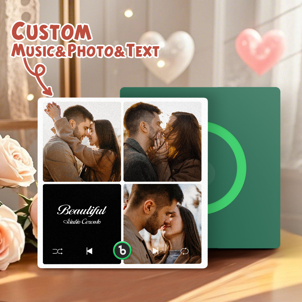 Custom Music Fridge Magnets Valentine's Day Gifts Custom Music Fridge Magnet Colorful Frame Album Fridge Magnet Can Play Songs Gift for Couple