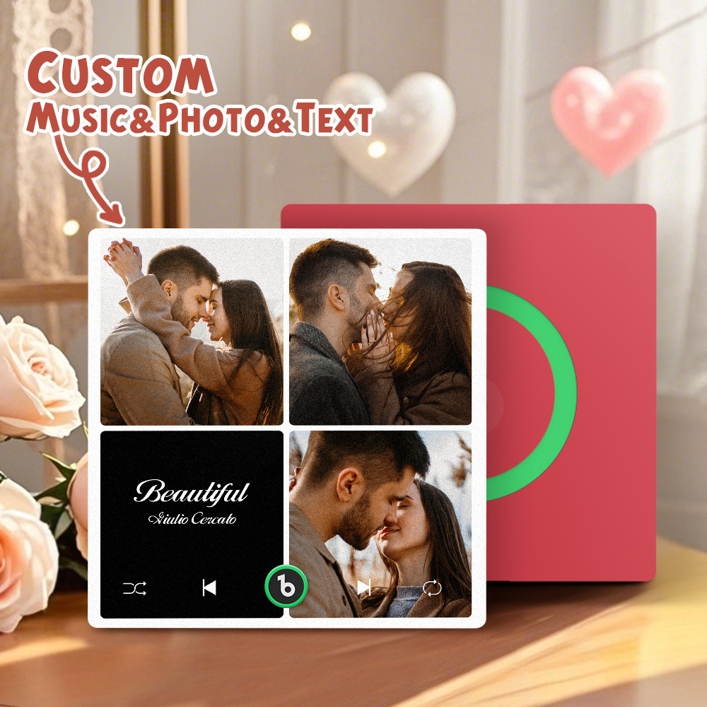 Custom Music Fridge Magnets Valentine's Day Gifts Custom Music Fridge Magnet Colorful Frame Album Fridge Magnet Can Play Songs Gift for Couple