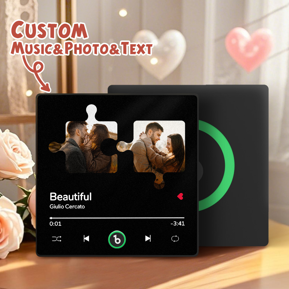 Custom Music Fridge Magnets Valentine's Day Gifts Custom Music Fridge Magnet Colorful Frame Album Fridge Magnet Can Play Songs Gift for Couple