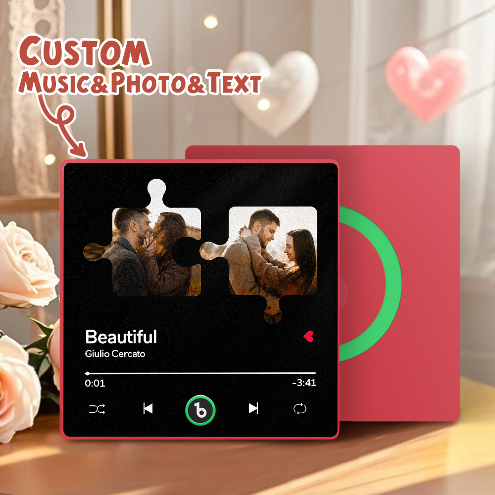 Custom Music Fridge Magnets Valentine's Day Gifts Custom Music Fridge Magnet Colorful Frame Album Fridge Magnet Can Play Songs Gift for Couple