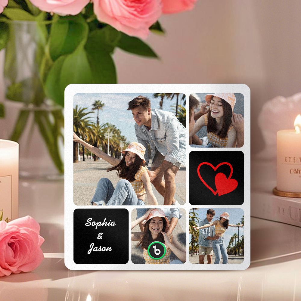 Custom Music Fridge Magnets Valentine's Day Gifts Custom Music Fridge Magnet Colorful Frame Album Fridge Magnet Can Play Songs Gift for Couple