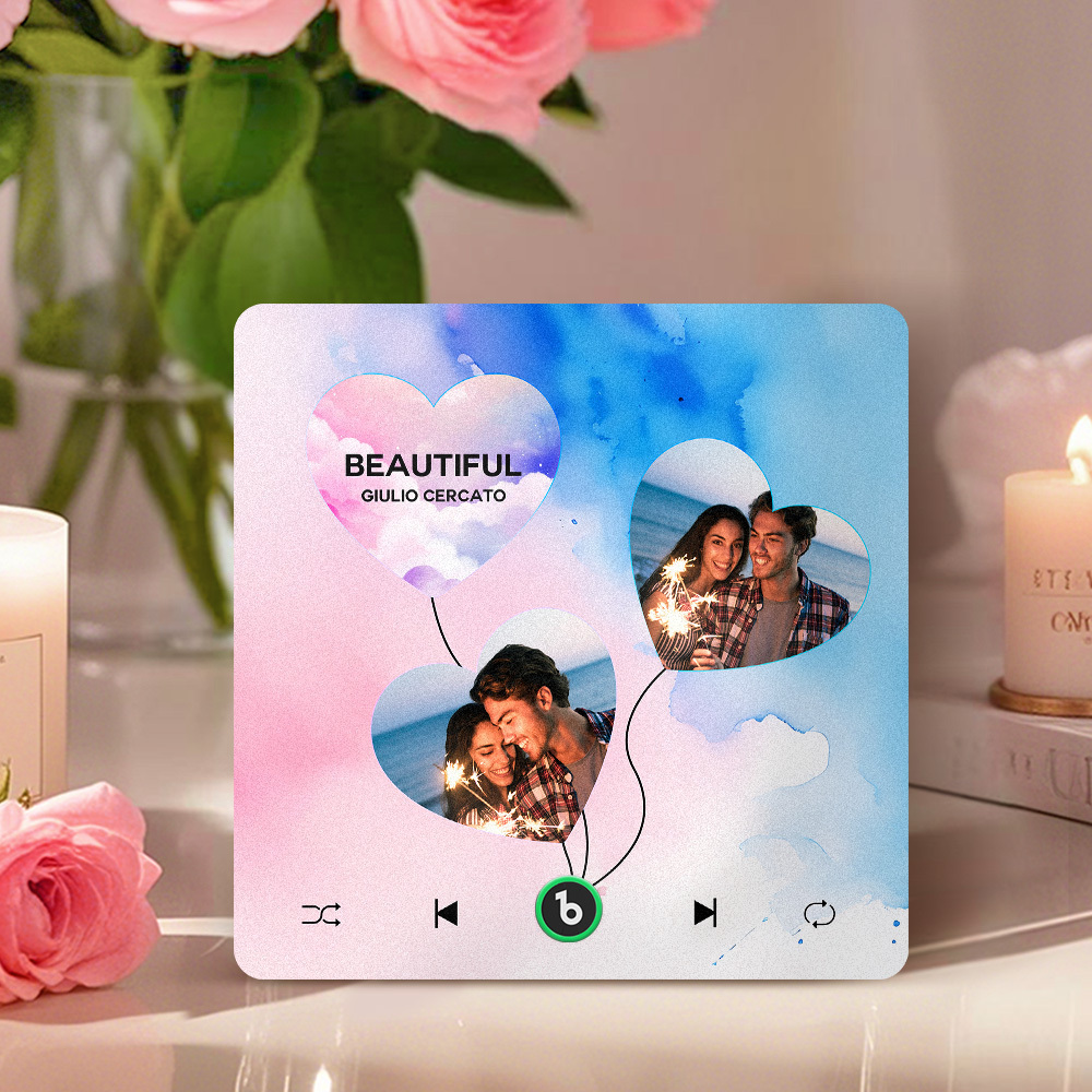 Custom Music Fridge Magnets Valentine's Day Gifts Custom Music Fridge Magnet Colorful Frame Album Fridge Magnet Can Play Songs Gift for Couple