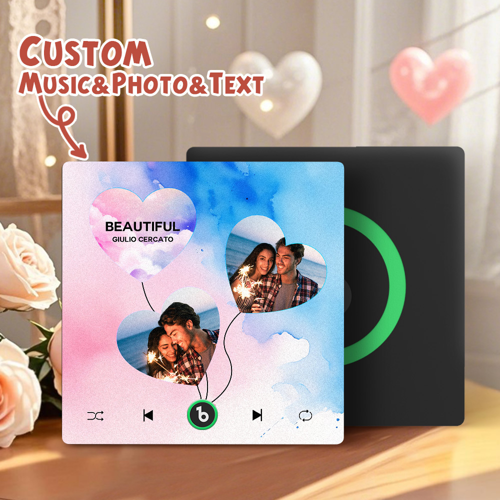 Custom Music Fridge Magnets Valentine's Day Gifts Custom Music Fridge Magnet Colorful Frame Album Fridge Magnet Can Play Songs Gift for Couple