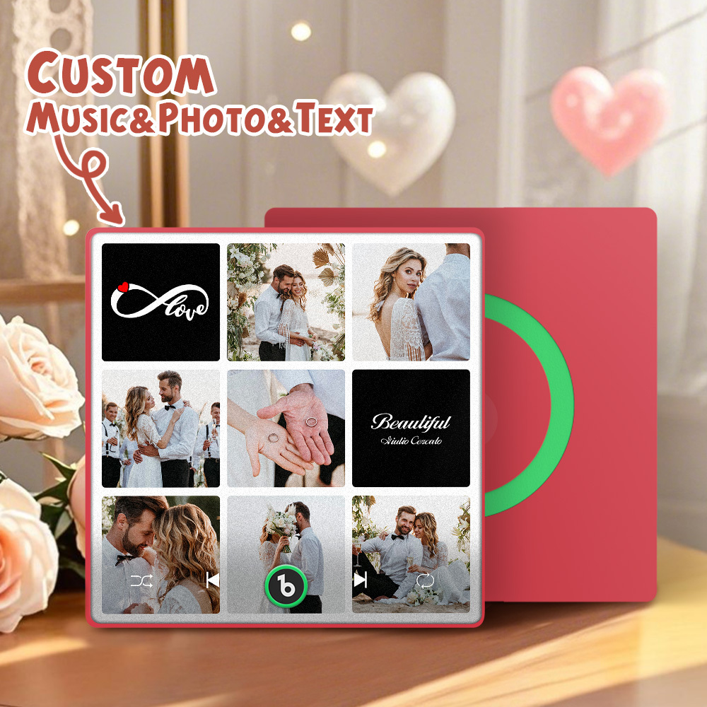 Custom Music Fridge Magnets Valentine's Day Gifts Custom Music Fridge Magnet Colorful Frame Album Fridge Magnet Can Play Songs Gift for Couple