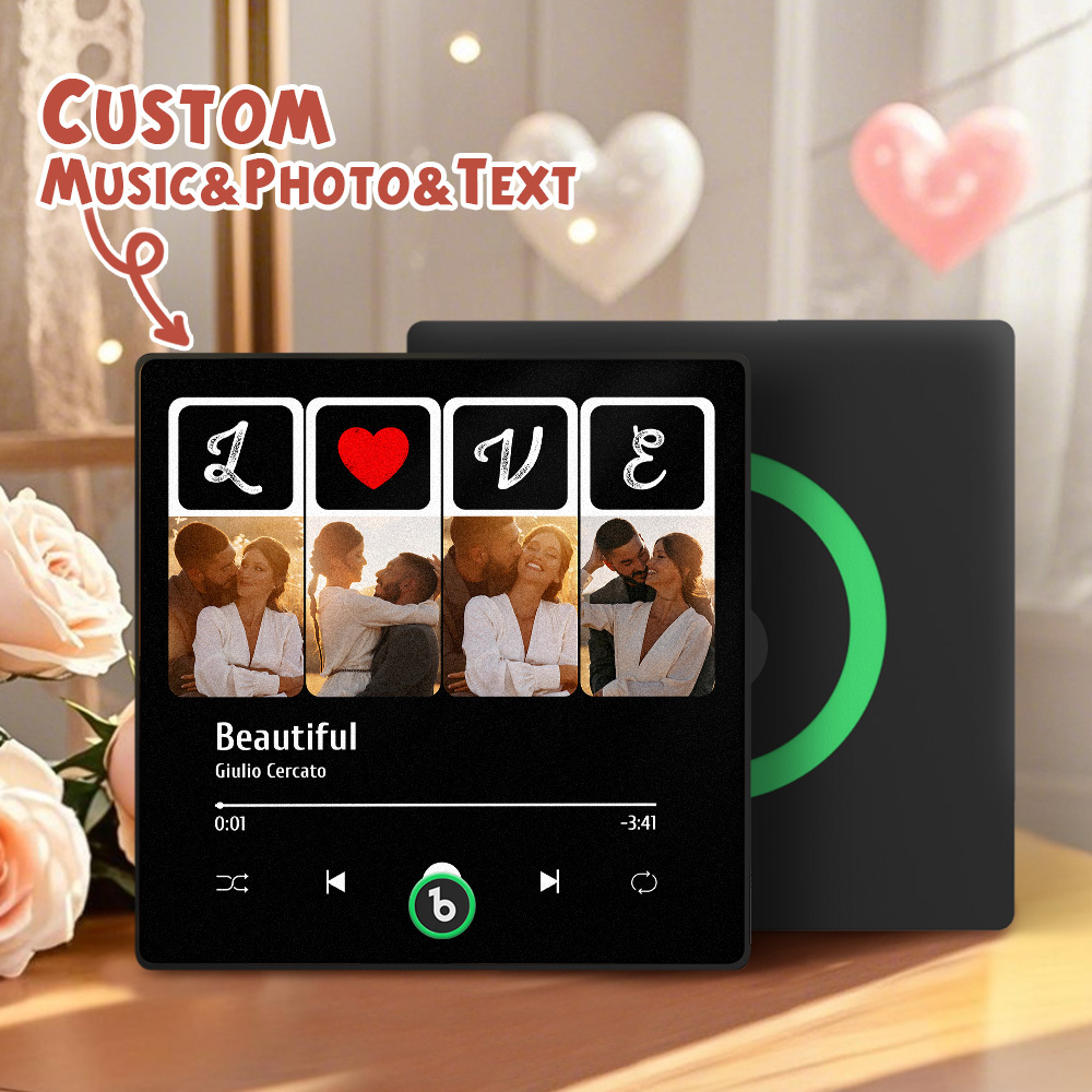 Custom Music Fridge Magnets Valentine's Day Gifts Custom Music Fridge Magnet Colorful Frame Album Fridge Magnet Can Play Songs Gift for Couple