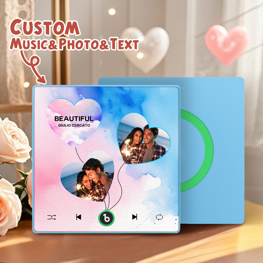 Custom Music Fridge Magnets Valentine's Day Gifts Custom Music Fridge Magnet Colorful Frame Album Fridge Magnet Can Play Songs Gift for Couple