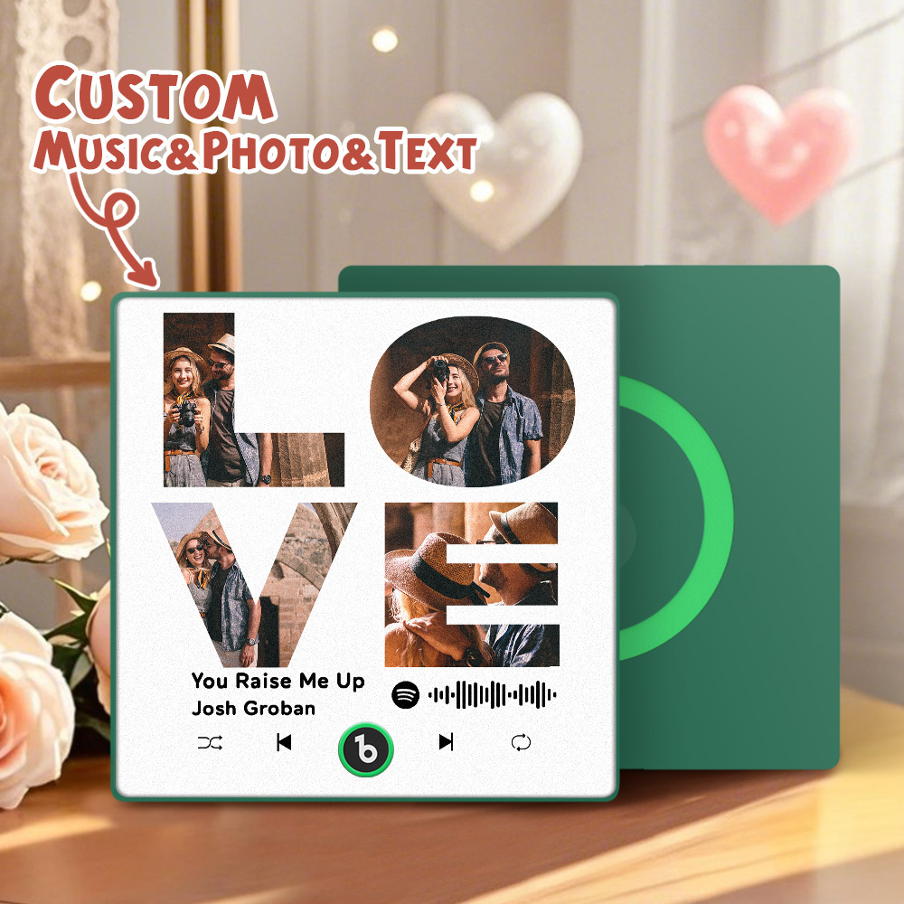 Custom Music Fridge Magnets Valentine's Day Gifts Custom Music Fridge Magnet Colorful Frame Album Fridge Magnet Can Play Songs Gift for Couple