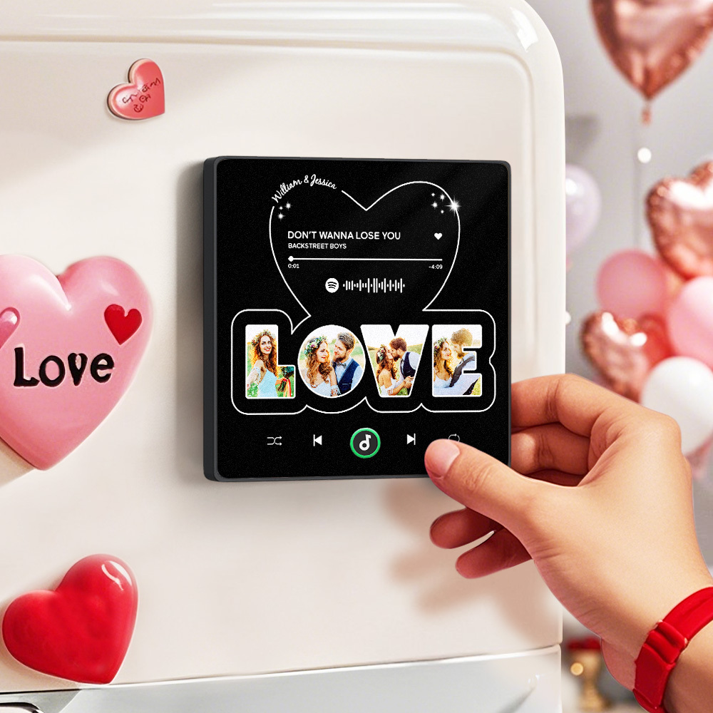 Custom Photo & Music Fridge Magnets Personalized Love Fridge Magnets Perfect Valentine's Gift -