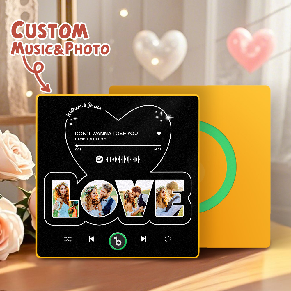 Custom Photo & Music Fridge Magnets Personalized Love Fridge Magnets Perfect Valentine's Gift -