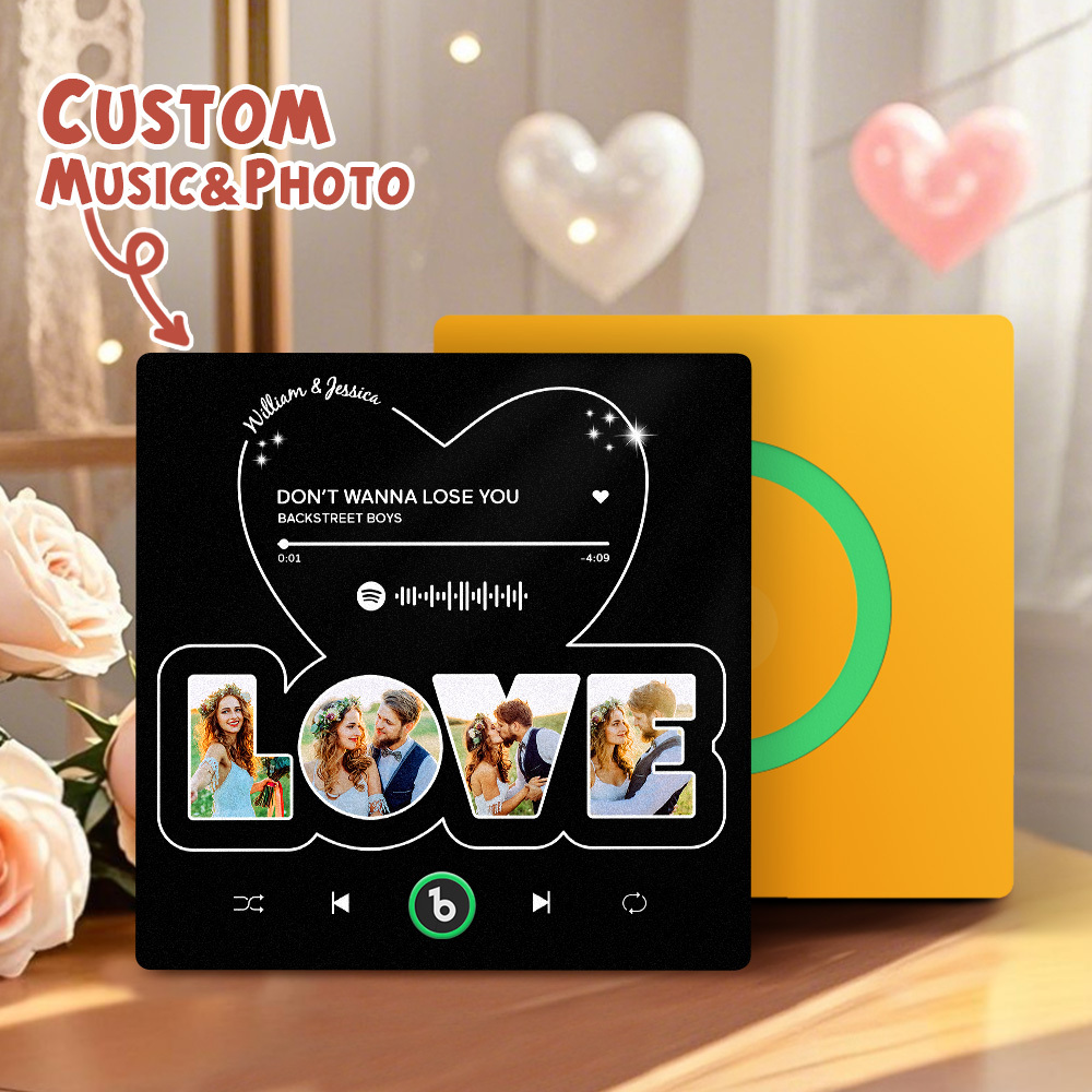 Custom Photo & Music Fridge Magnets Personalized Love Fridge Magnets Perfect Valentine's Gift -