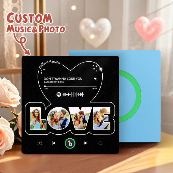Custom Photo & Music Fridge Magnets Personalized Love Fridge Magnets Perfect Valentine's Gift -