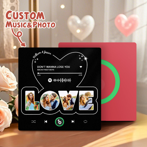 Custom Photo & Music Fridge Magnets Personalized Love Fridge Magnets Perfect Valentine's Gift -