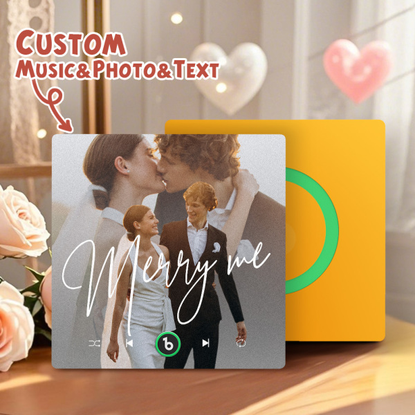 Custom Music Fridge Magnets Valentine's Day Gifts Custom Music Fridge Magnet Colorful Frame Album Fridge Magnet Can Play Songs Gift for Couple