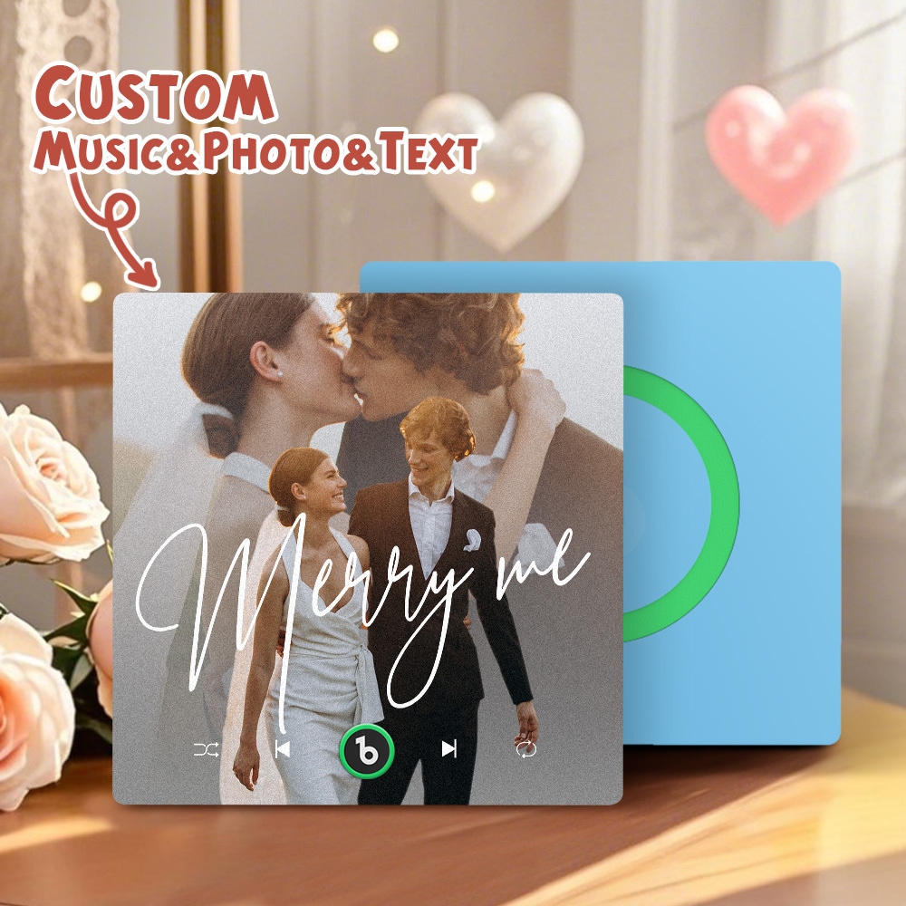 Custom Music Fridge Magnets Valentine's Day Gifts Custom Music Fridge Magnet Colorful Frame Album Fridge Magnet Can Play Songs Gift for Couple